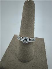 Lady's Diamond Engagement Ring 11 Diamonds 1.25 Carat T.W. 14K White Gold 3.89g